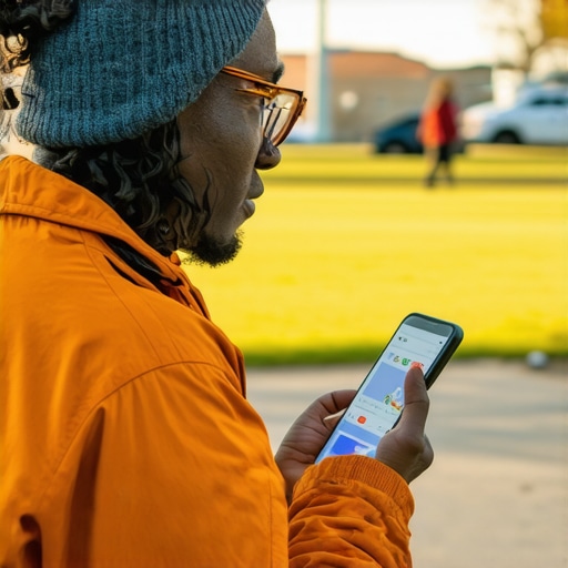 Anchorage Business Engaging with Google Q&A Business owner using smartphone to manage Google Q&A in Anchorage park