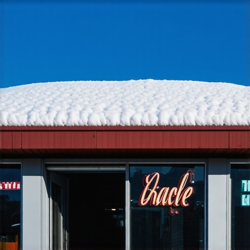 Anchorage Business Storefront in Winter Anchorage business storefront with outdoor signage in winter