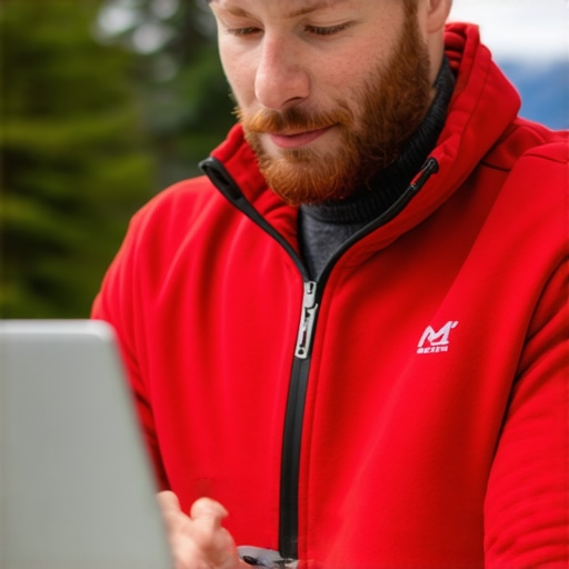 Optimizing Local SEO in Anchorage Business owner working on laptop in scenic Anchorage outdoors for local SEO