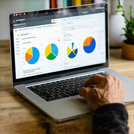 Person analyzing local SEO data on a laptop with charts and tools