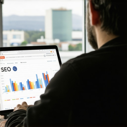 Business owner reviewing SEO analytics for Anchorage
