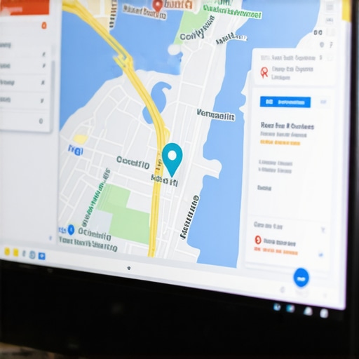 A computer screen showing an Anchorage business Google Maps audit with maps and listings