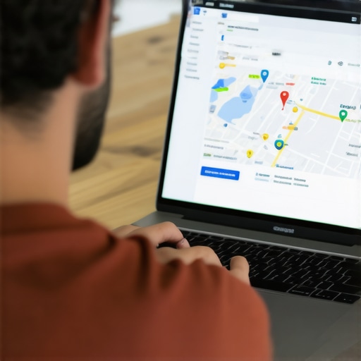 Business owner updating Google My Business profile to improve local visibility in Anchorage.