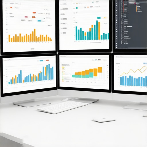 Optimizing Anchorage SEO with Key Tools A workspace with screens displaying SEO and analytics dashboards for local business