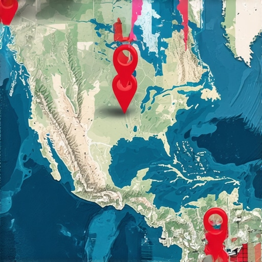 Digital map of Anchorage with business location pins highlighting local SEO efforts.