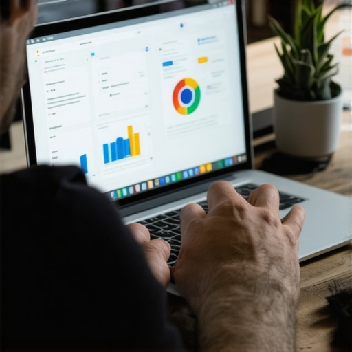 Person analyzing local SEO metrics on a laptop