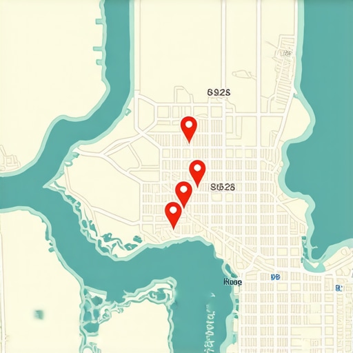 Map of Anchorage showing various neighborhood geotags used for local SEO