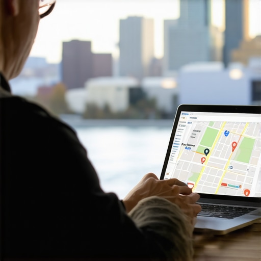Business owner reviewing local SEO analytics in Anchorage