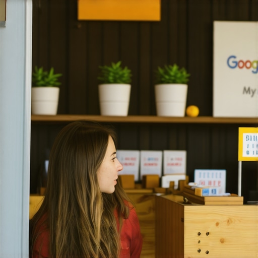 Business owner updating Google profile with photos and local signage in Anchorage