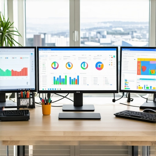 A modern office with SEO analytics on screens showing Anchorage's local search trends.