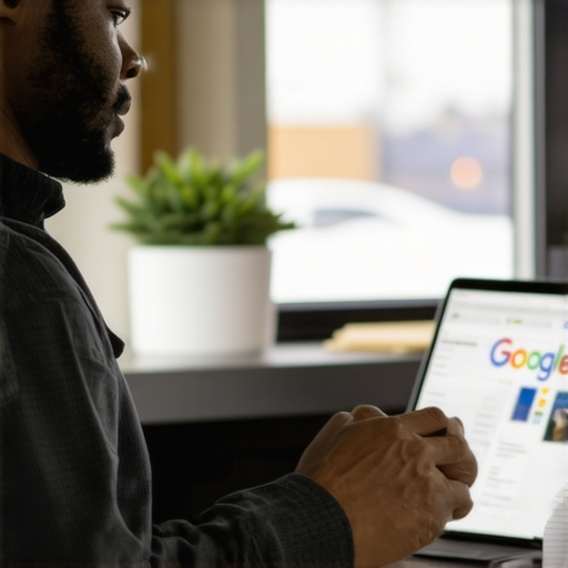 Business owner optimizing Google Business Profile for Anchorage shop