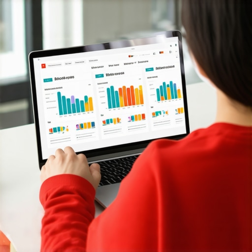 Analyzing Anchorage SEO performance with a laptop. Person reviewing local SEO data on a laptop with Anchorage landmarks visible.